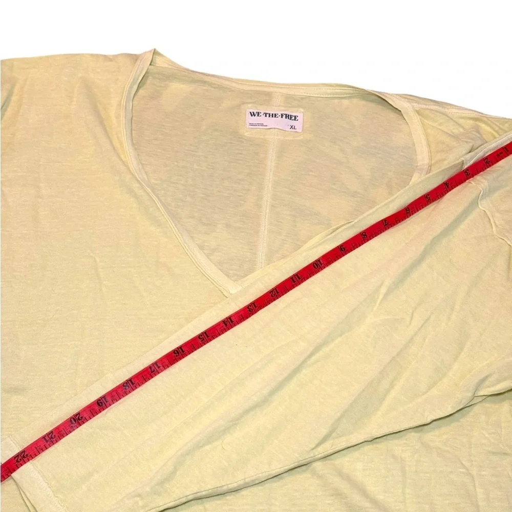NWOT We The Free Yellow Long Sleeve On My Mind V-Neck Top | Sz XL - Picture 7 of 8